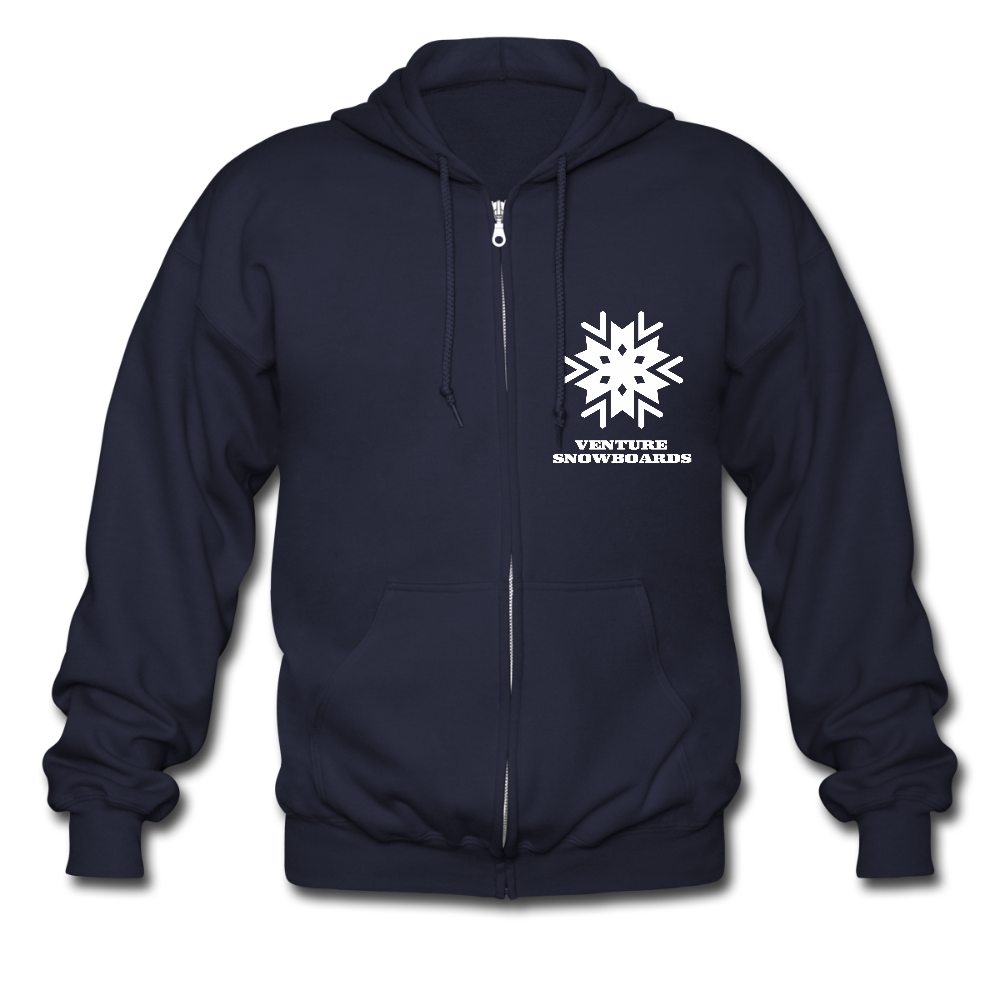 Snowflake  Zip Hoodie - navy