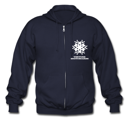 Snowflake  Zip Hoodie - navy