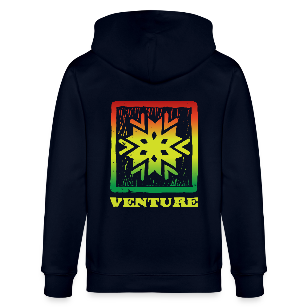 Rasta Woodcut Unisex Zip Hoodie - french navy