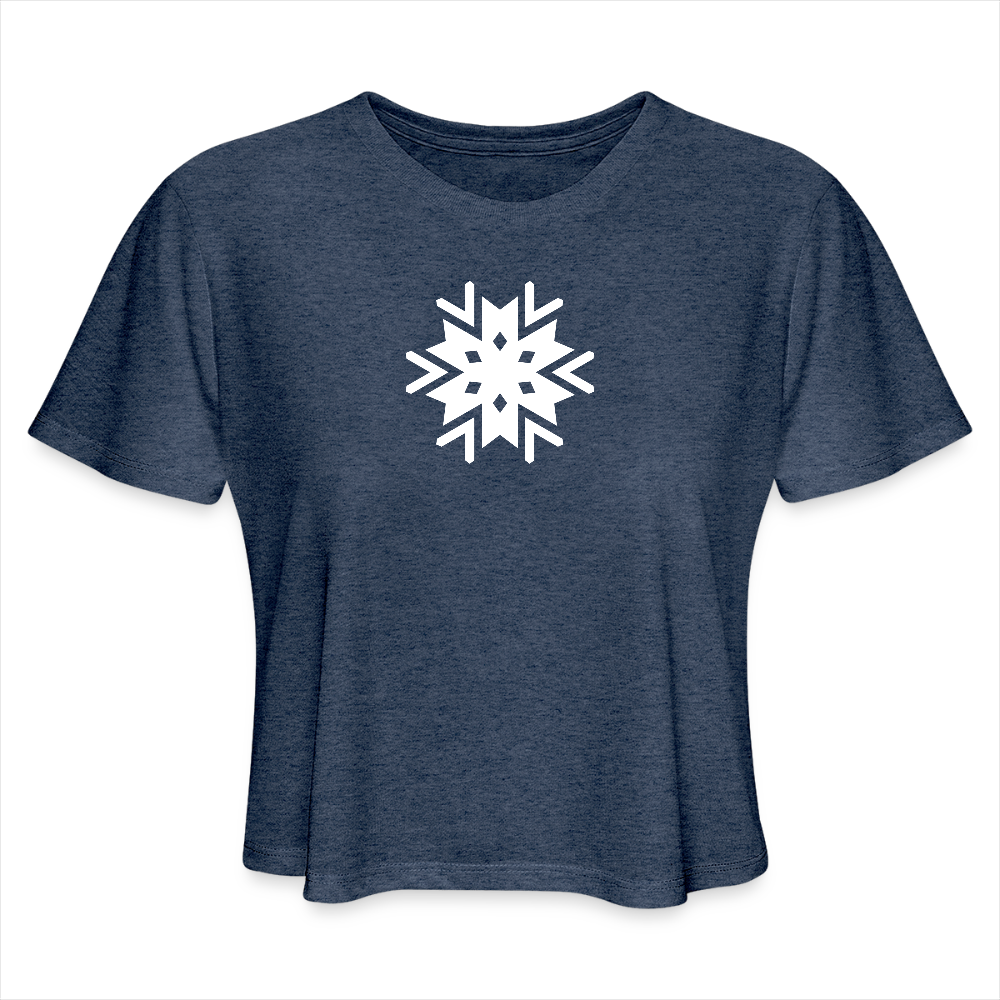 Women's Cropped T-Shirt - heather navy