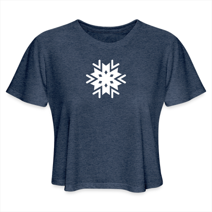 Women's Cropped T-Shirt - heather navy