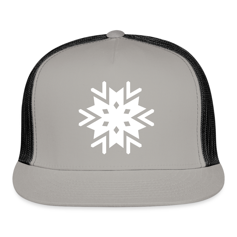 Snowflake Trucker Hat - gray/black