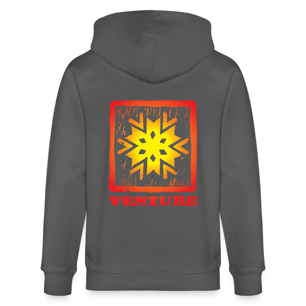Sunburst Woodcut Unisex Zip Hoodie - anthracite