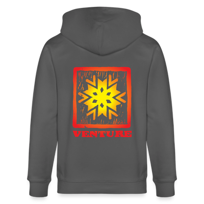 Sunburst Woodcut Unisex Zip Hoodie - anthracite