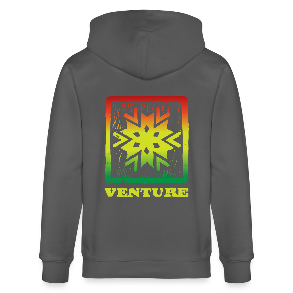 Rasta Woodcut Unisex Zip Hoodie - anthracite