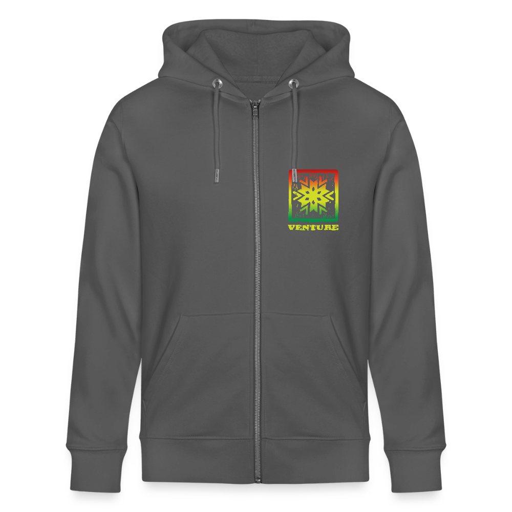 Rasta Woodcut Unisex Zip Hoodie - anthracite