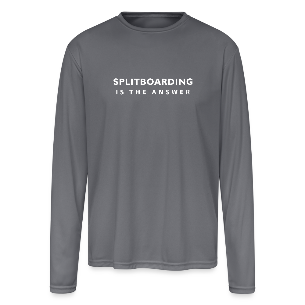Splitboarding Is The Answer LS T-Shirt - gray