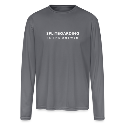 Splitboarding Is The Answer LS T-Shirt - gray