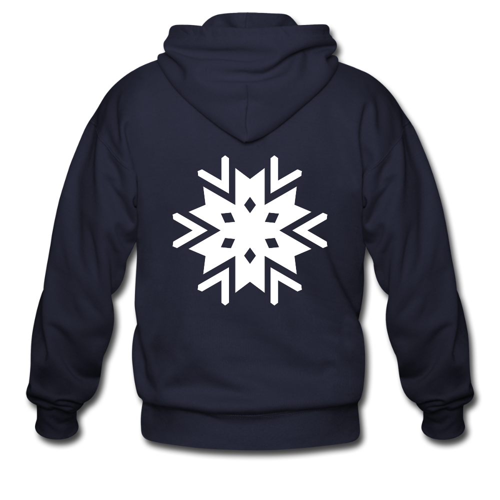 Snowflake  Zip Hoodie - navy