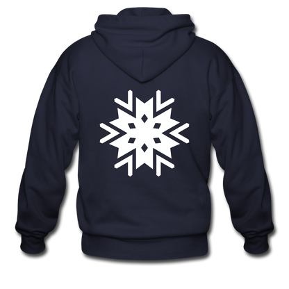 Snowflake  Zip Hoodie - navy