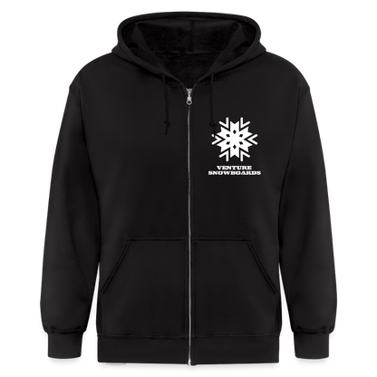 Snowflake  Zip Hoodie - black