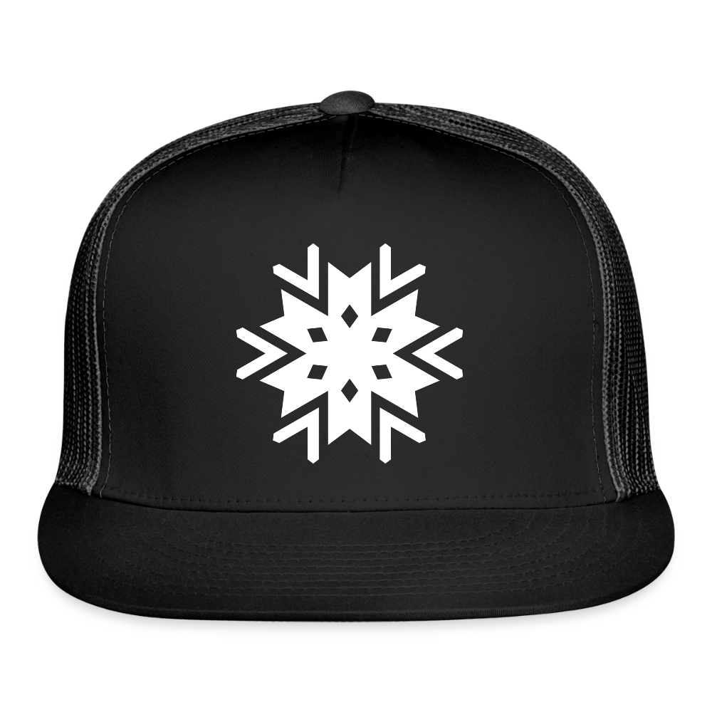 Snowflake Trucker Hat - black/black