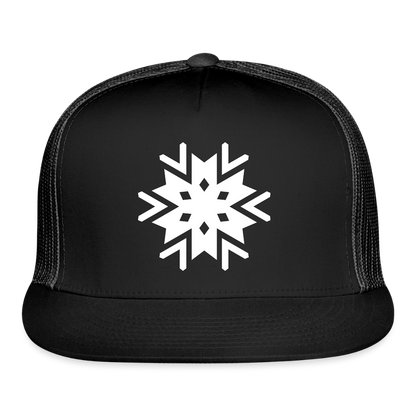 Snowflake Trucker Hat - black/black