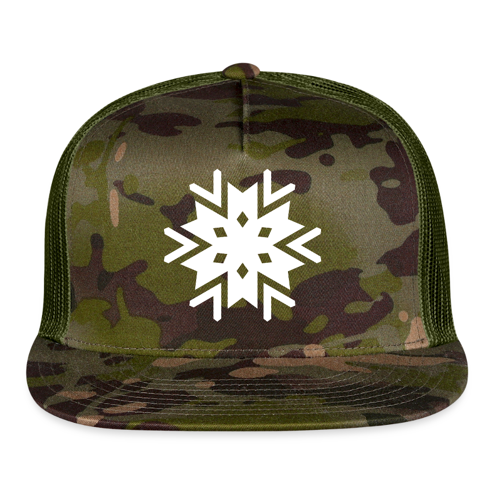 Snowflake Trucker Hat - MultiCam\green