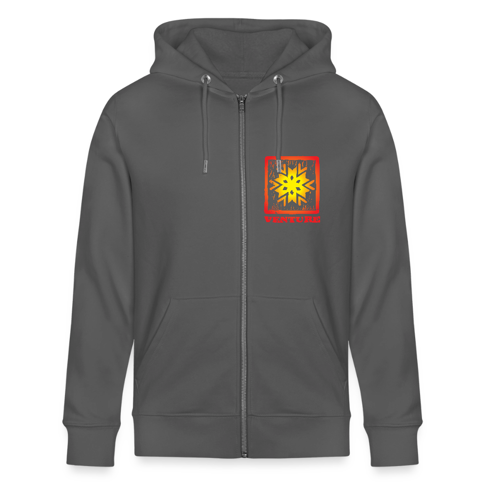 Sunburst Woodcut Unisex Zip Hoodie - anthracite