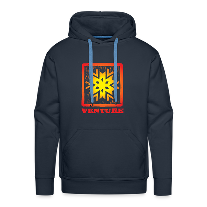 Sunburst Woodcut Pullover Hoodie - navy
