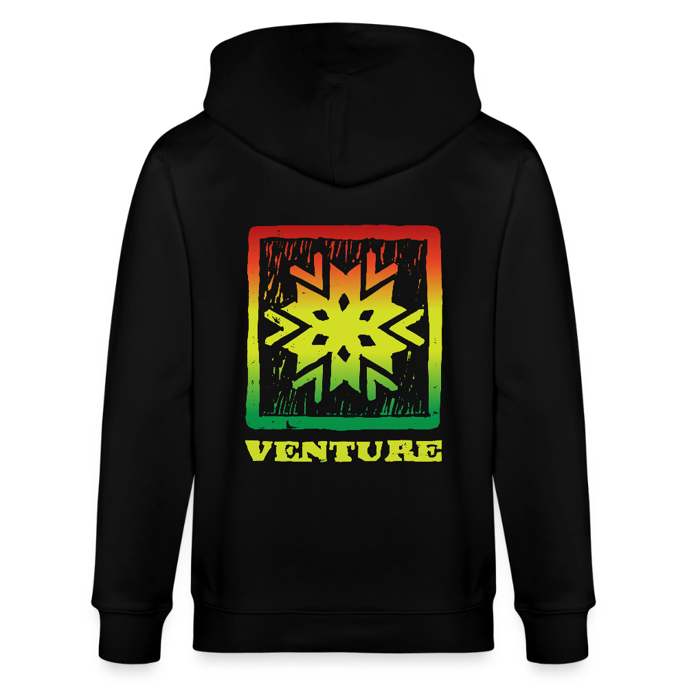 Rasta Woodcut Unisex Zip Hoodie - black