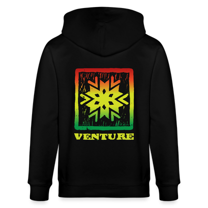 Rasta Woodcut Unisex Zip Hoodie - black