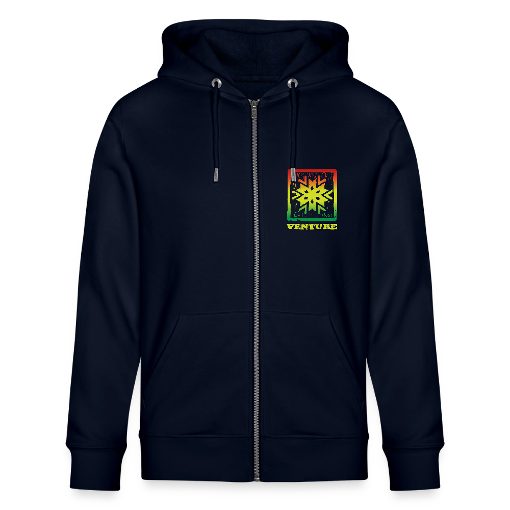Rasta Woodcut Unisex Zip Hoodie - french navy
