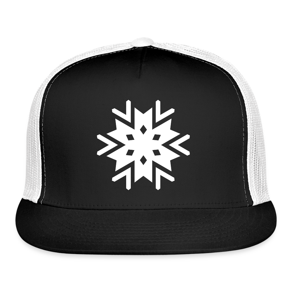 Snowflake Trucker Hat - black/white