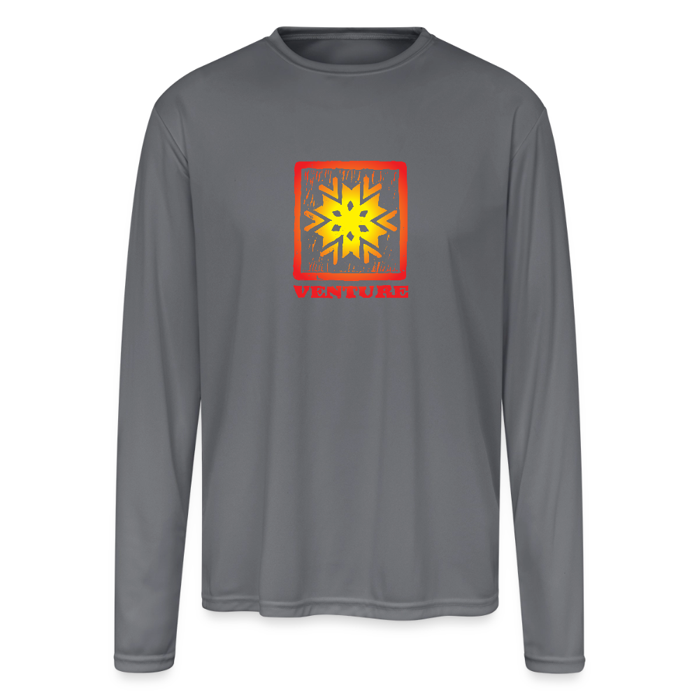 Woodcut Sunburst LS T-Shirt - gray