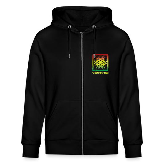 Rasta Woodcut Unisex Zip Hoodie - black