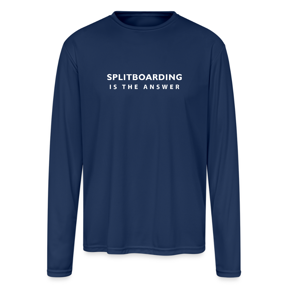 Splitboarding Is The Answer LS T-Shirt - navy