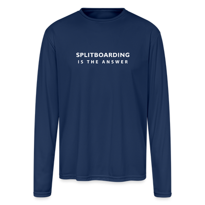 Splitboarding Is The Answer LS T-Shirt - navy