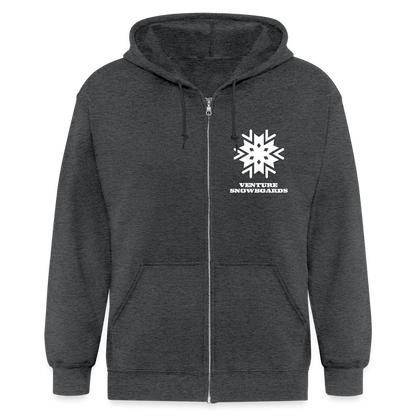 Snowflake  Zip Hoodie - deep heather
