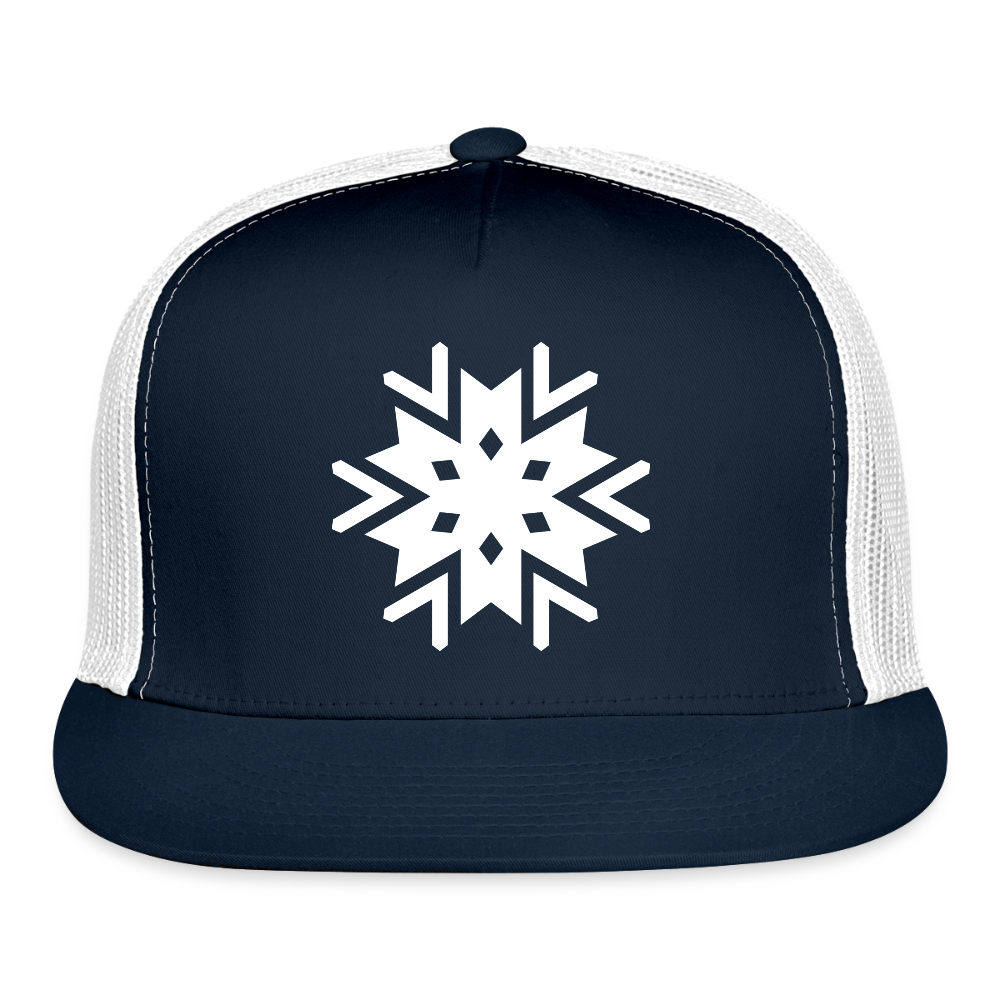 Snowflake Trucker Hat - navy/white