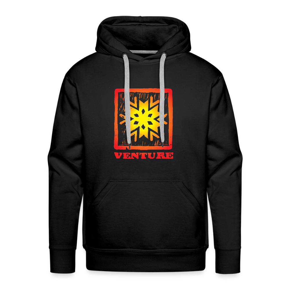 Sunburst Woodcut Pullover Hoodie - black