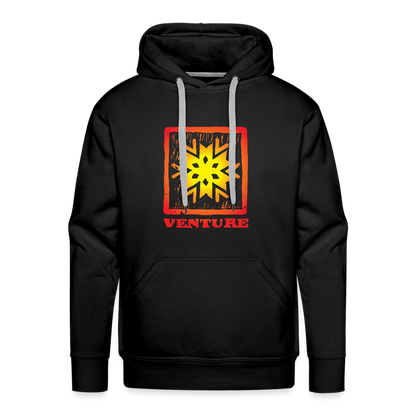 Sunburst Woodcut Pullover Hoodie - black