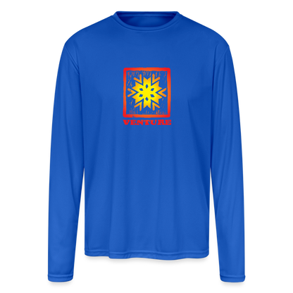 Woodcut Sunburst LS T-Shirt - royal blue
