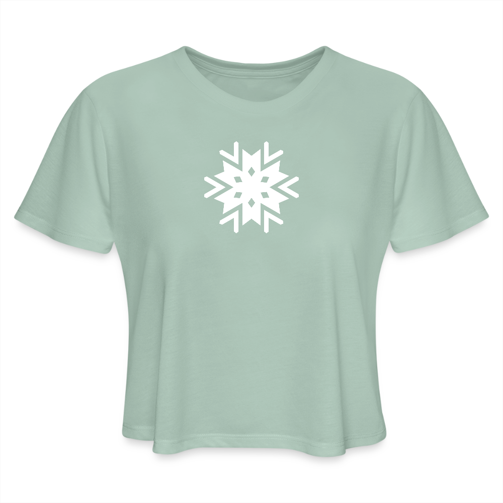 Women's Cropped T-Shirt - dusty mint blue