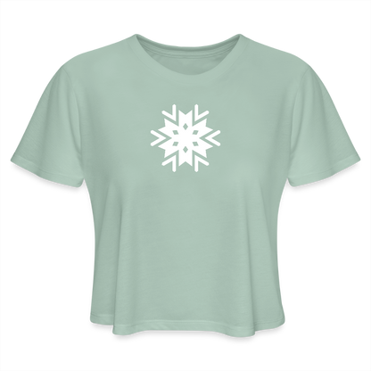 Women's Cropped T-Shirt - dusty mint blue