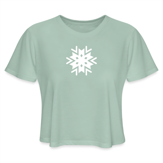 Women's Cropped T-Shirt - dusty mint blue
