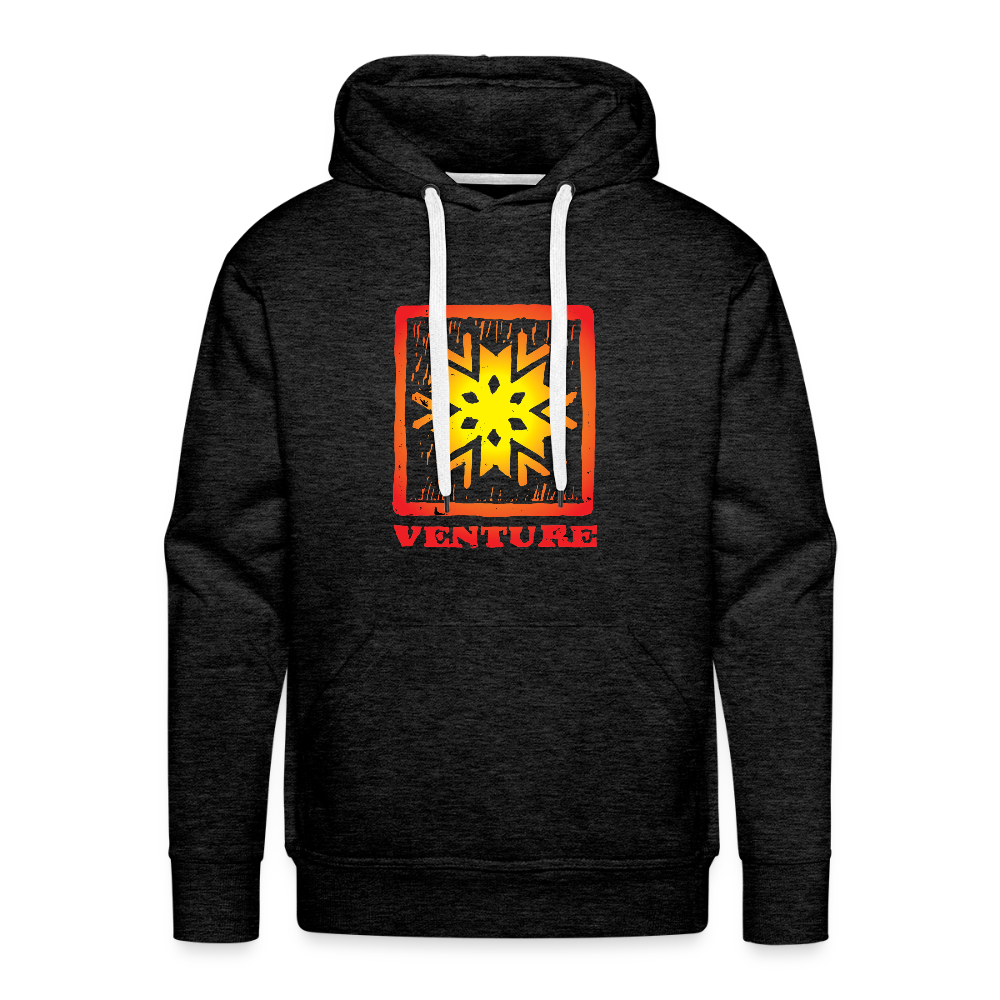 Sunburst Woodcut Pullover Hoodie - charcoal grey