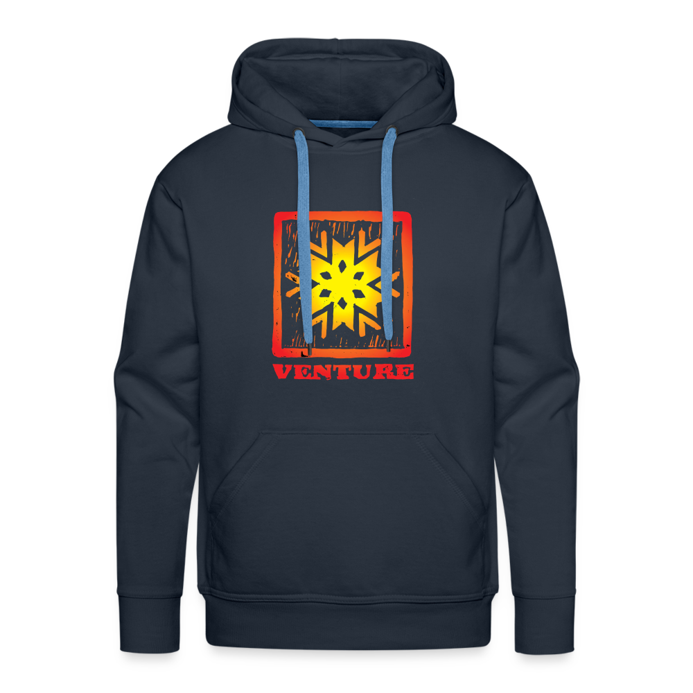 Wood Cut Hoodie - navy