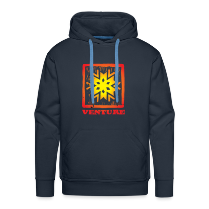 Wood Cut Hoodie - navy