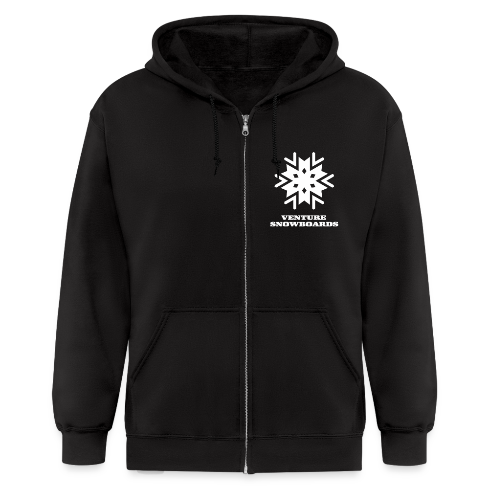 Snowflake  Zip Up Hoodie - black