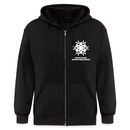 Snowflake  Zip Up Hoodie - black