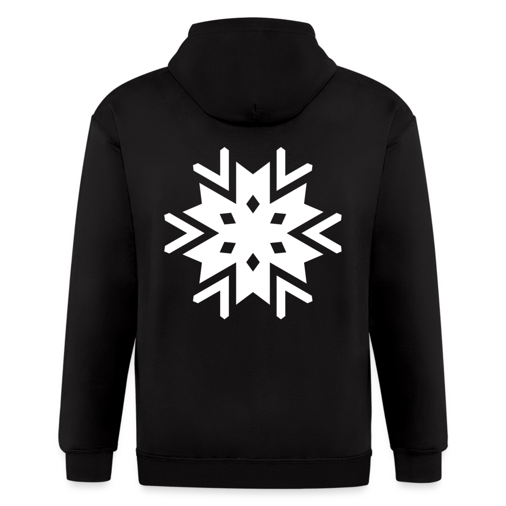 Snowflake  Zip Up Hoodie - black