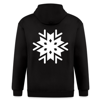 Snowflake  Zip Up Hoodie - black