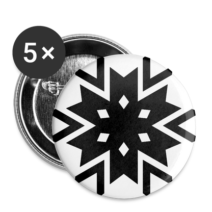 Snowflake Buttons 1'' (5-pack) - white