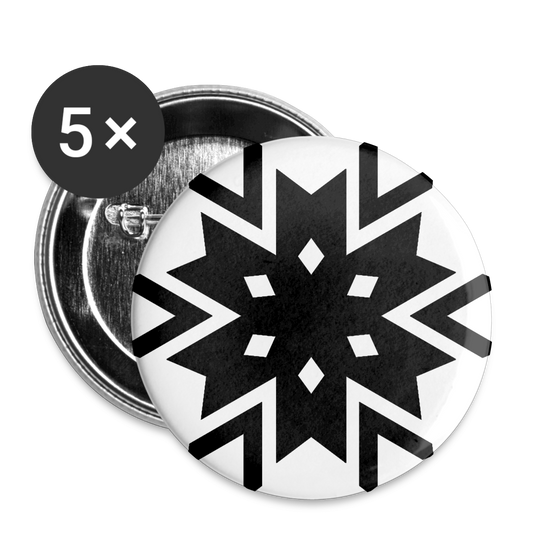 Snowflake Buttons 1'' (5-pack) - white