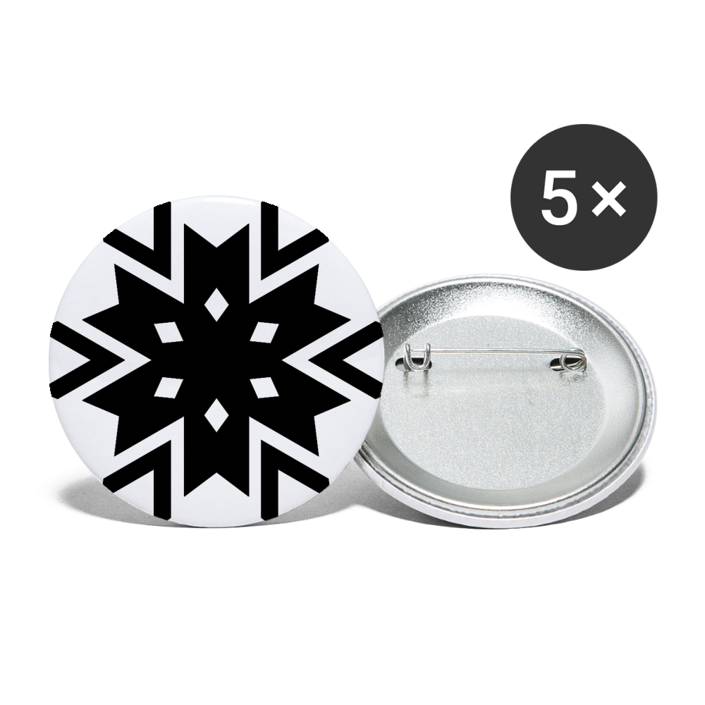 Snowflake Buttons 1'' (5-pack) - white