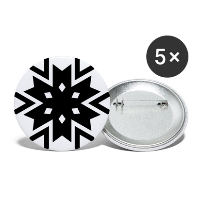 Snowflake Buttons 1'' (5-pack) - white