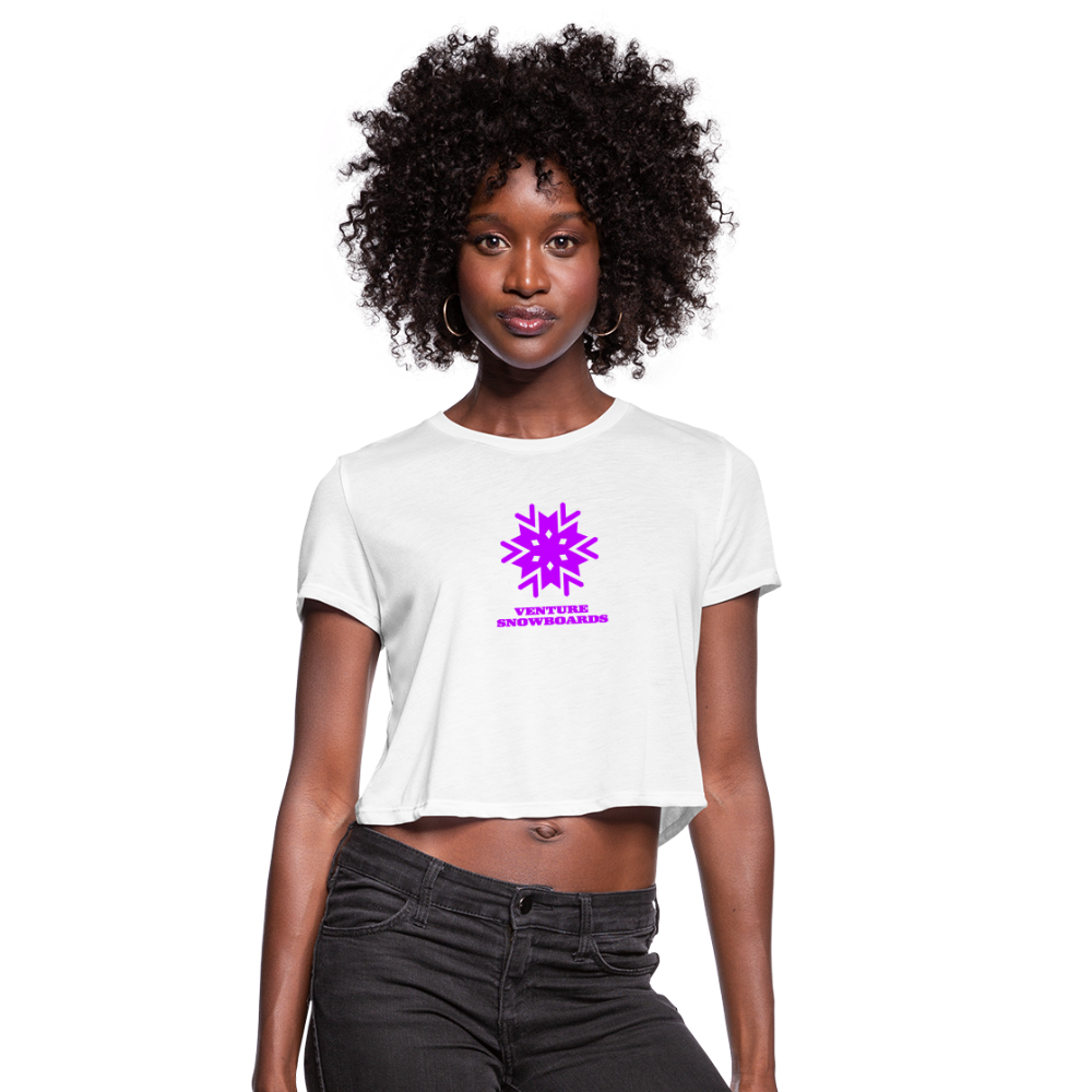 Women's Snowflake Cropped T-Shirt - white