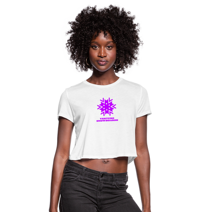 Women's Snowflake Cropped T-Shirt - white