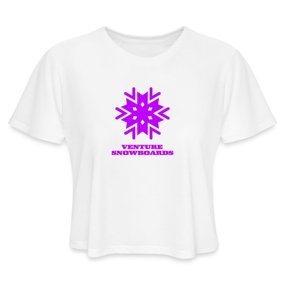 Women's Snowflake Cropped T-Shirt - white